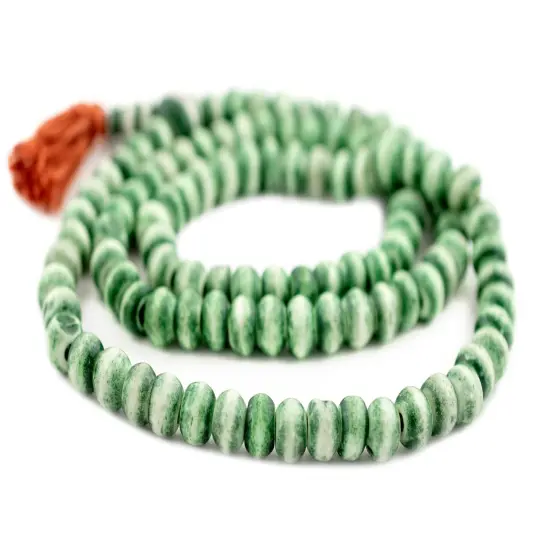 The Bead Chest Forest Green Rustic Bone Mala Beads (8mm) {3}