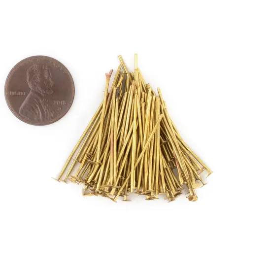 The Bead Chest Brass 21 Gauge 1 Inch Head Pins (Approx 100 pieces) {2}