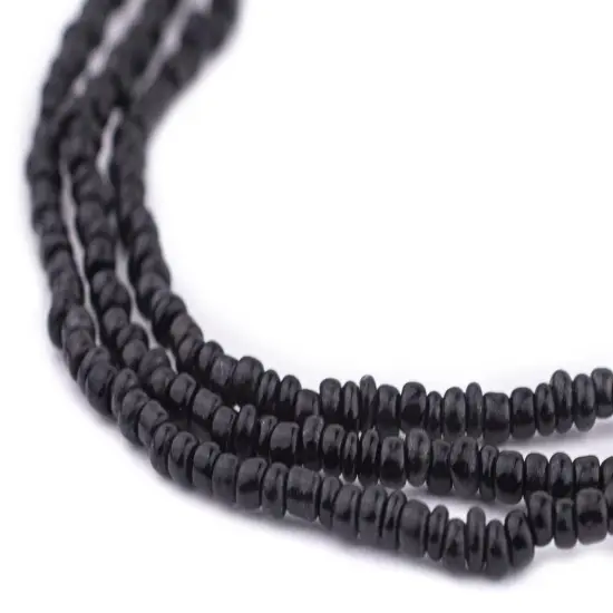 The Bead Chest Black Java Glass Seed Beads (2.5mm, 48" Strand) {1}
