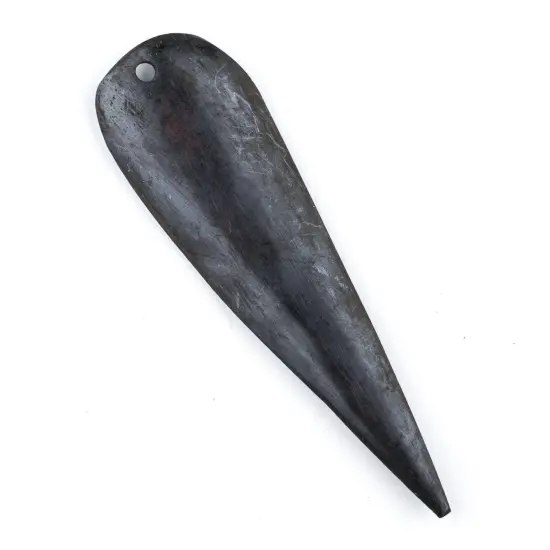 The Bead Chest Dark Brown Batik Bone Feather Pendant Kenya African Large Hole Handmade {1}