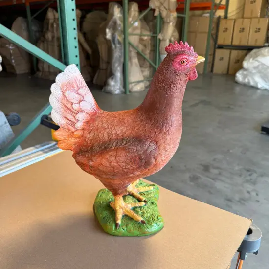 Brown Chicken Life Size Statue {4}