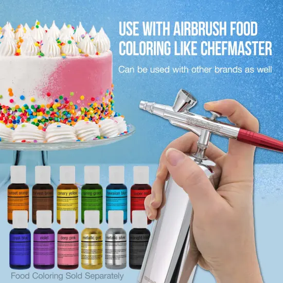 U.S. Cake Supply - Cordless Handheld Airbrushing System Kit - 15 to 30 PSI, Rechargeable Professional Airbrush Artist Set, How to Guide - Hobby, Craft {4}