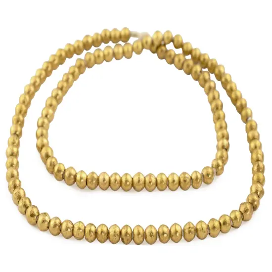 The Bead Chest 6mm Round Brass Beads - Full Strand of African Metal Spacer Beads {3}