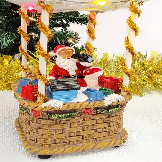 Hot Air Balloon Christmas Miniature. Christmas Village {4}