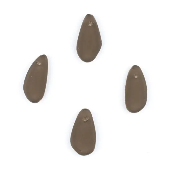 The Bead Chest Teardrop Sea Glass Pendants, Frosted Matte Eco-Friendly Translucent Recycled Glass Charms for Jewelry & Necklace Making {1}