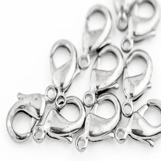 The Bead Chest Silver Lobster Clasps (12mm, Set of 10) {1}
