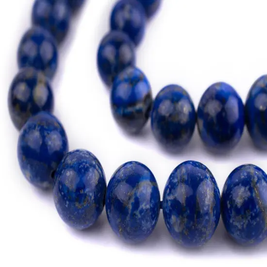 The Bead Chest Natural Round Lapis Lazuli Beads (13-16mm) from Afghanistan {1}