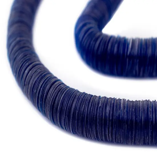 The Bead Chest Translucent Cobalt Blue Vinyl Phono Record Beads (12mm) {1}