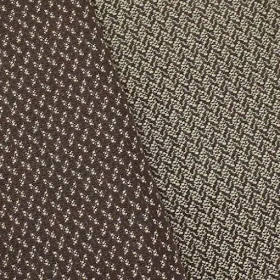 Deep Brown/Ivory Wool Blend Textured Damask Decor Fabric By the Yard {1}