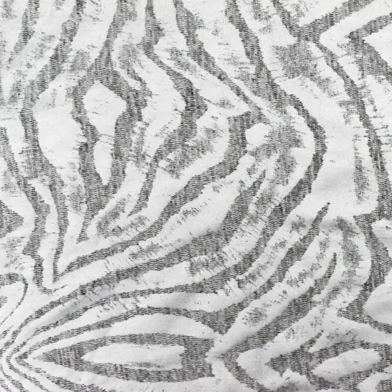 Metallic Silver-Black Tiger Printed Stretch Jersey Knit Fabric By the Yard {1}