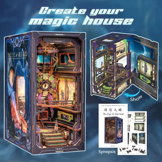 Book Nook Wizardi Miniature - The Eye of Old God Roombox Kit {2}