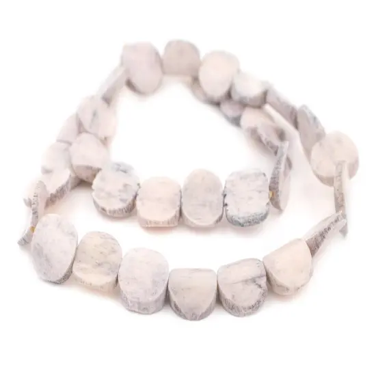 The Bead Chest Washed Grey Bone Beads - Full Strand of Fair Trade African Beads (Circular, Washed Grey) {3}