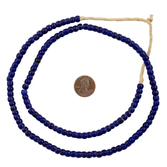 The Bead Chest Navy Blue Turkana Beads: Authentic East African Tribal Glass Beads from Kenya {2}