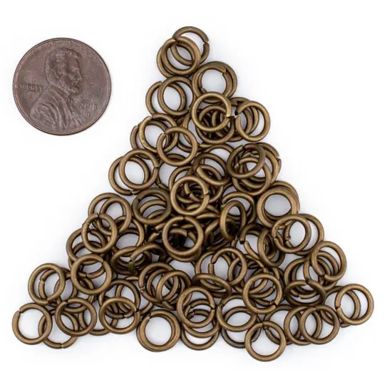 The Bead Chest Bronze 8mm Round Open Jump Rings, Pack of 100 {2}