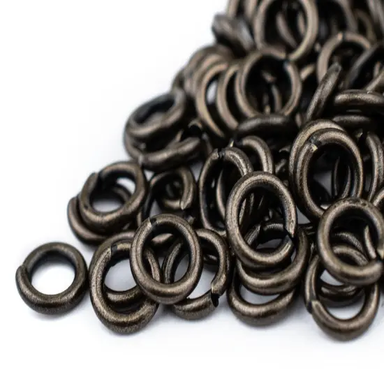 The Bead Chest Black 6mm Round Open Jump Rings, Pack of 100 {3}