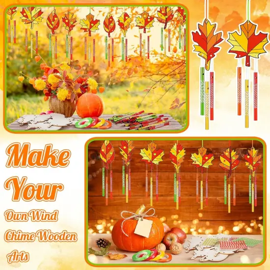 128 Pcs Thanksgiving Wind Chime Kit Make You Own Fall Suncatcher {5}