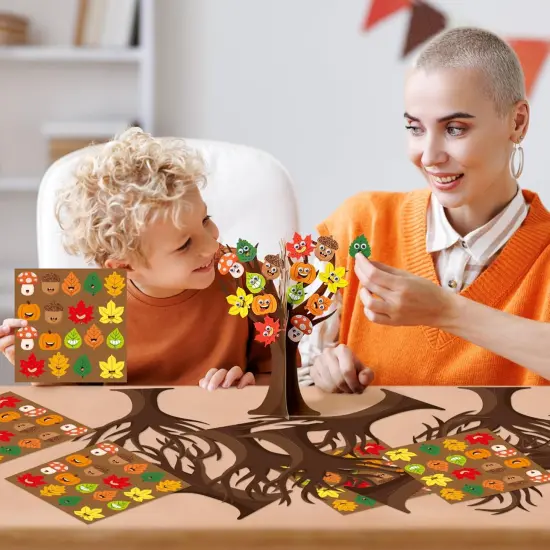 16Pcs Autumn Cartoon Maple Leaves-Fall Leaves Tree Craft Kits {2}