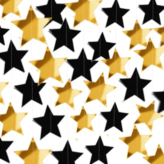Gold Black Star Hanging Garlands Party Decorations {1}