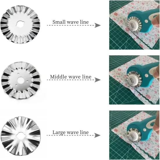 6 Pack 45mm Pinking Rotary Cutter Blades, Wave Rotary Blades, Decorative Rotary Blades for Quilting,Sewing and Arts & Crafts {2}