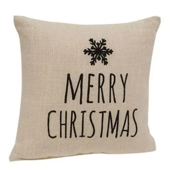 Merry Christmas Snowflake Natural Pillow {1}