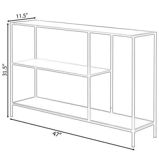 Modern Display Metal Console Table with Open Shelfs, for Dining, Entryway and Hallway, Black {4}