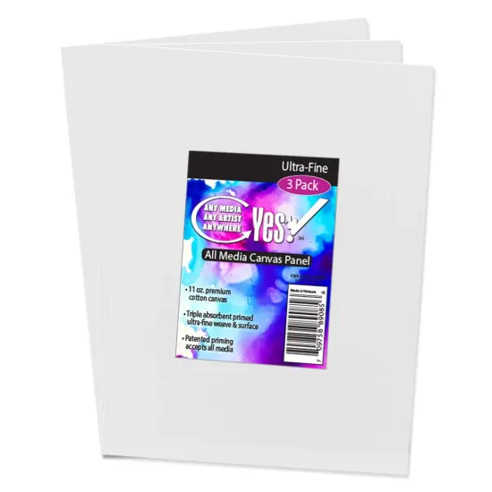 Yes! Artist All Media 11oz 3 Pack Triple Primed Cotton Art Canvas Panels {1}