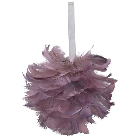 Northlight Feathered Christmas Ball Ornament - 5.5" - French Lilac Purple {3}