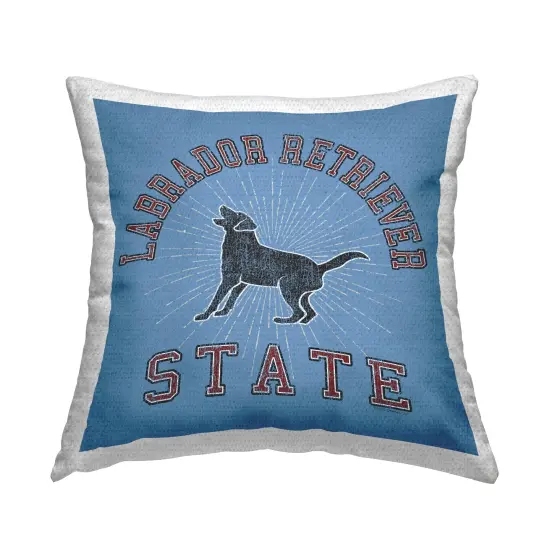 Varsity Labrador State Outdoor Printed Pillow Design by Spirit Animals/Life Is High, 18 x 7 x 18 {1}