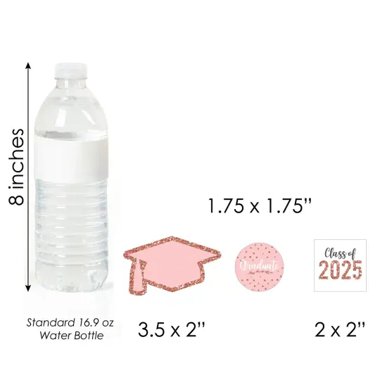 Big Dot of Happiness Rose Gold Grad - DIY Shaped 2025 Graduation Party Cut-Outs - 24 Count {6}