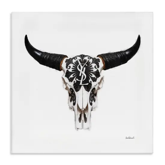 Stupell Industries Chic Brand Cattle Skull Canvas Wall Art Design by Amanda Greenwood {1}