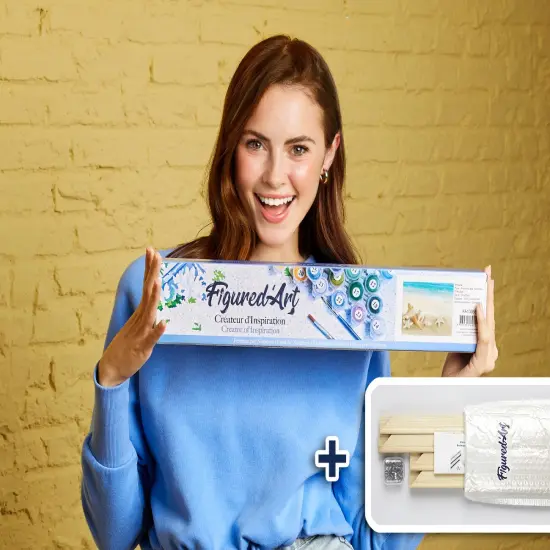 Figured'Art Paint by Numbers Kit for Adults Shells on the Seaside 16"x20" - Craft Art Painting Rolled Canvas with DIY wooden frame {2}