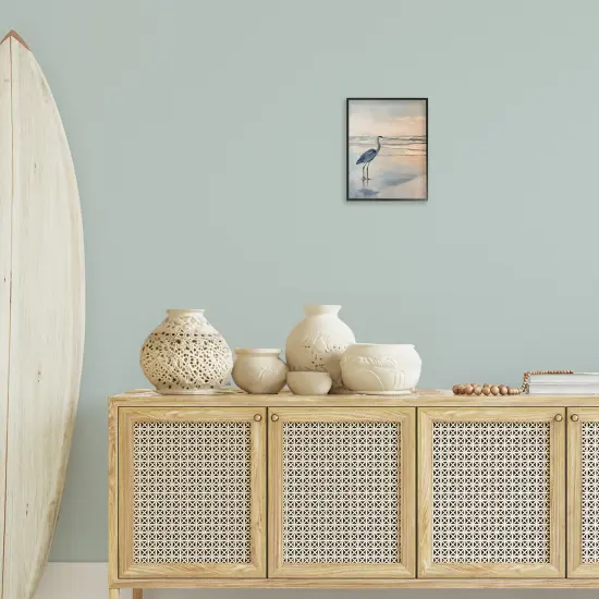 Stupell Industries Heron on Classic Coast Framed Giclee Wall Art Design by Petal Prints Design {8}