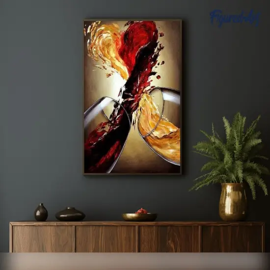 Figured'Art Paint by Numbers for Adults Wine Mix 16"x20" - Craft Art Painting DIY Kit Rolled Canvas without frame {4}