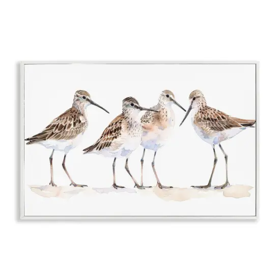 Stupell Industries Sand Pipers Gathered Framed Giclee Wall Art Design by Petal Prints Design {1}