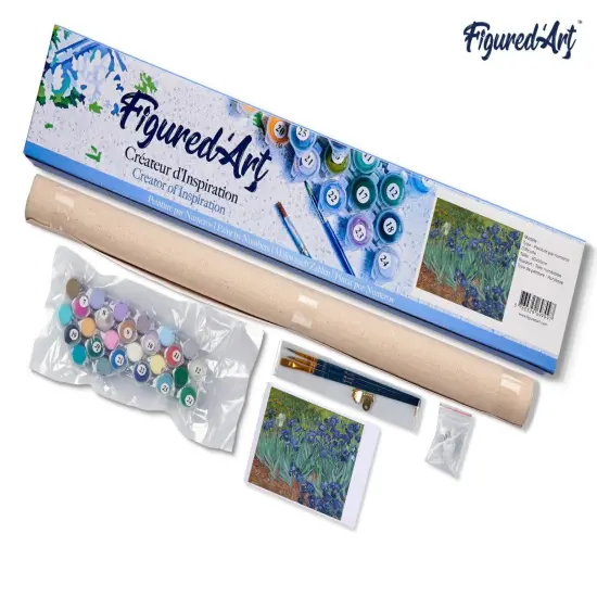 Figured'Art Paint by Numbers for Adults Van Gogh Iris 16"x20" - Craft Art Painting DIY Kit Rolled Canvas without frame {5}
