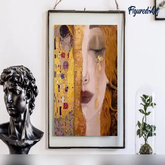 Figured'Art Paint by Numbers Kit for Adults Gustav Klimt 16"x20" - Craft Art Painting Rolled Canvas with DIY wooden frame {4}