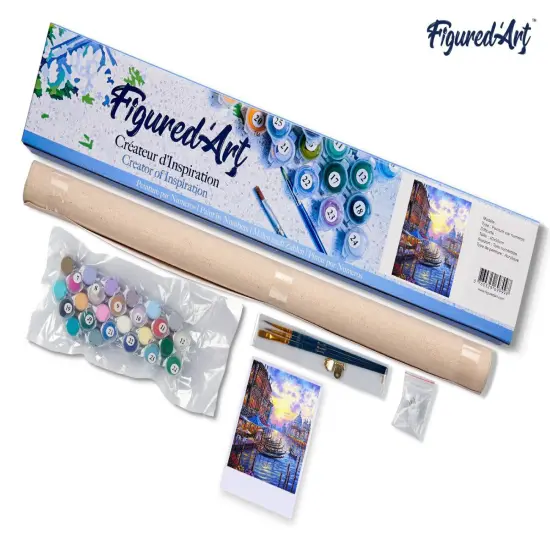 Figured'Art Paint by Numbers Kit for Adults The Grand Canal of Venice 16"x20" - Craft Art Painting DIY Kit Rolled Canvas without frame {5}