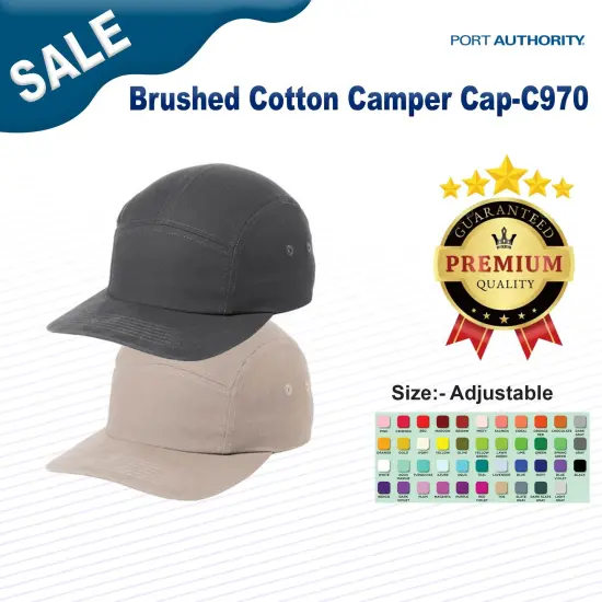 Port Authority&reg; Brushed Cotton Camper Cap Black {3}