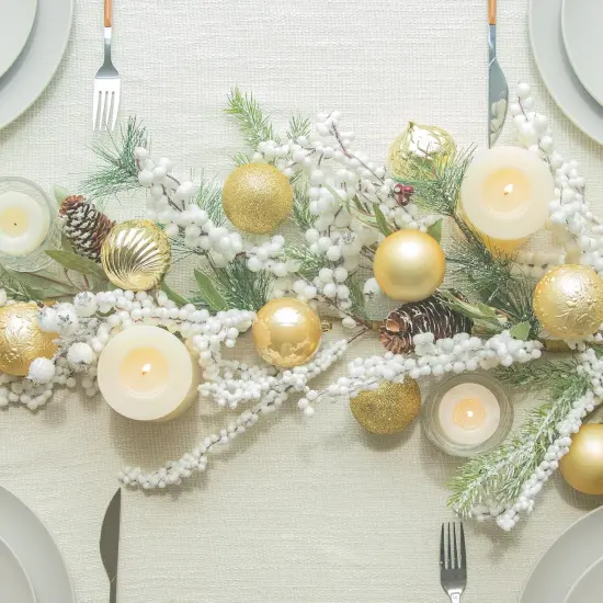 Gold Christmas Balls 34pcs 2.36-Inch Christmas Tree Decoration Ornaments for Xmas Tree Holiday Wreath Garland Decor Ornaments Hooks Included {4}