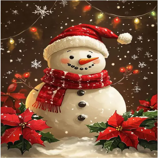 Christmas Paint by Numbers for Adult, Snowman Paint by Numbers Kit for Adults Beginners, DIY Christmas Acrylic Painting on Canvas for Home Wall Art Decor(16x20inch) {1}