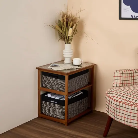 Summer Storage Baskets for Shelves, Closet Organizers Bins for Clothes Blanket Towels, Baby Nursery, Toy Baskets Box, Woven Rope Baskets, 17 x 13 x 7.5&rdquo;, 2 Packs Woven Brown {5}