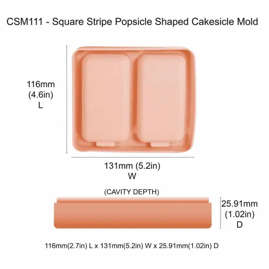 Square Stripe Popsicle Shaped Cakesicle Mold {3}
