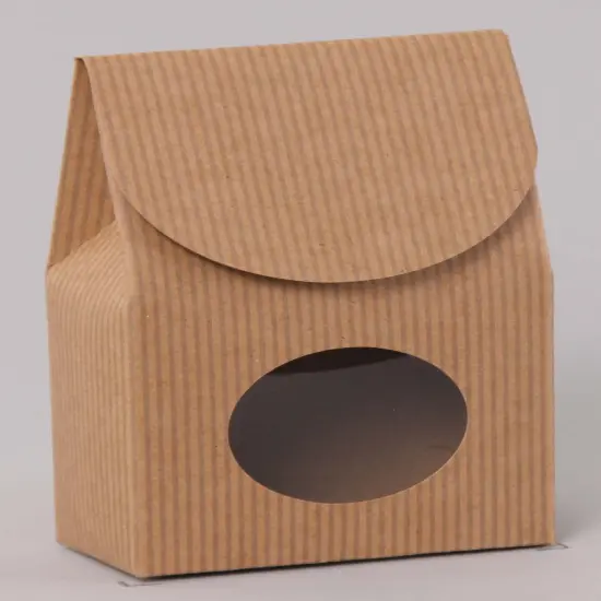 Pack/6: Kraft Stripes Gourmet Candy Box - 4 x 2-5/8 x 8-1/2" {2}