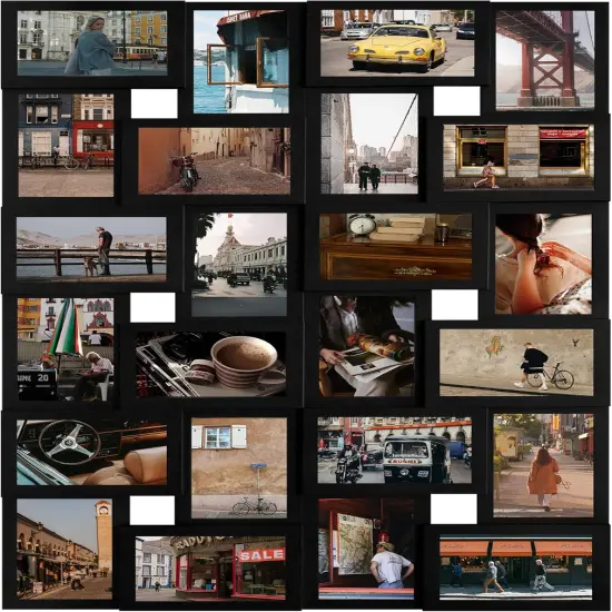 4×6 collage frame 24 pictures, picture frames collage wall decor, 24 slot picture frame Wall Hanging For 6×4 Photo, Black {2}