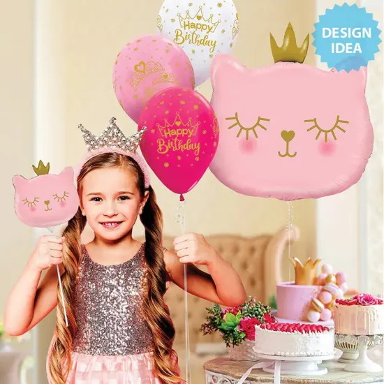 Cat Princess Mini Foil Balloon Air Fill Only 14" Princess Cat Theme {1}