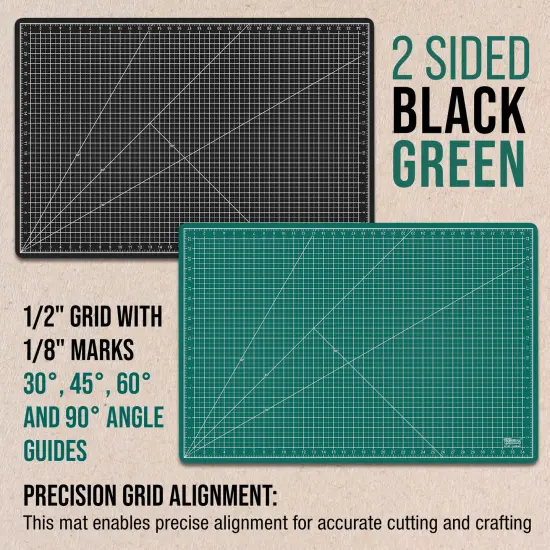 24" x 36" Self-Healing Cutting Mat 5-Ply - Double-Sided Green/Black Craft Mat, Non-Slip Cutting Mats for Crafts, Sewing, Quilting, Scrapbooking {3}