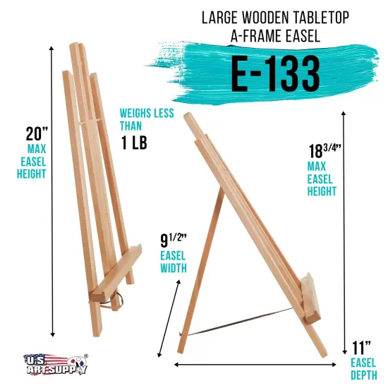 18" Large Tabletop Display Easel - Beechwood Artist A-Frame Display Stand, Wooden Easel for Painting, Canvas Stand, (Pack of 1) Classrooms Events Photo Picture Sign Holder {2}
