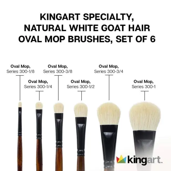 KINGART&reg; Oval Mop Brush Set, 6 pc {5}