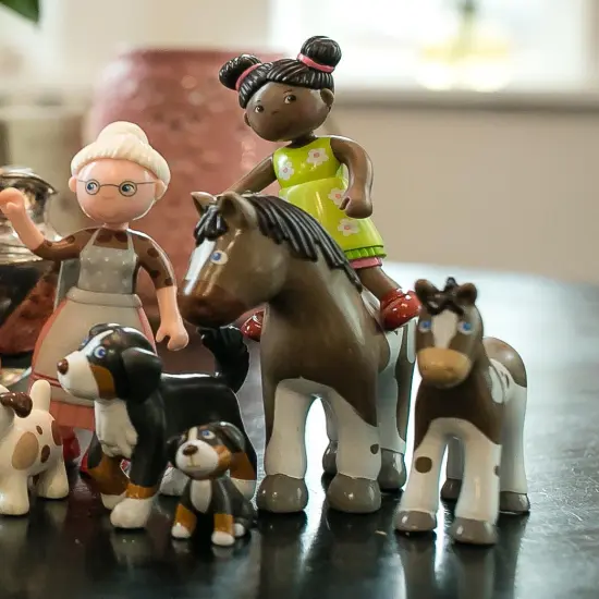 HABA Little Friends Foal Abby - 3.75" Farm Animal Toy Horse Figure Multicolor {5}