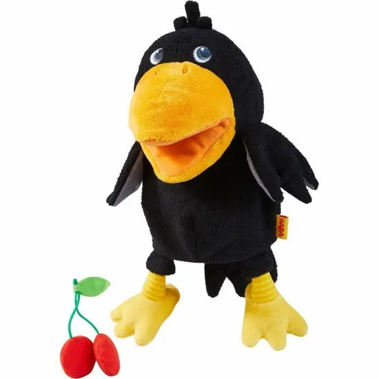 HABA Theo the Raven Hand Puppet - Interactive Puppet Show Toy with Cherries, Pretend Play Set and Toddler Toys for 18 Months and Up Multicolor {1}